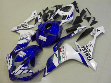 White Blue Tri Colour 07-08 Yamaha YZF R1 Motorcycle Fairings