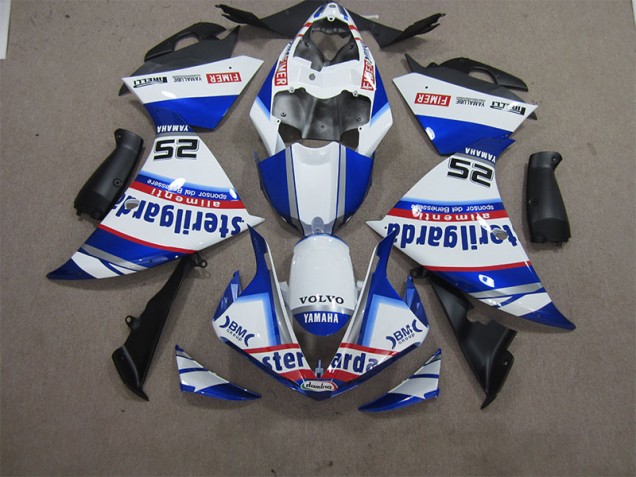White Blue Volvo Sterilgarda 25 12-14 Yamaha YZF R1 Motorcycle Fairings