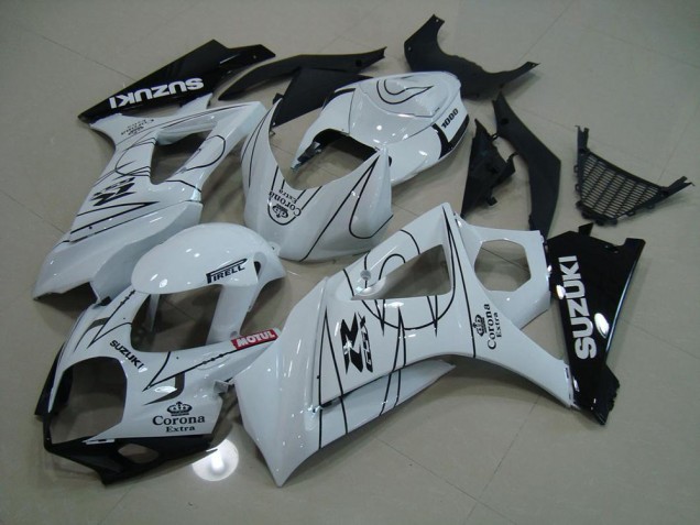 White Corona 07-08 Suzuki GSXR 1000 Motorcycle Fairings White Corona 07-08 Suzuki GSXR 1000 Motorcycle Fairings