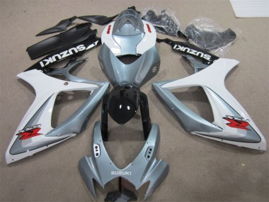 White Grey 06-07 Suzuki GSXR 600 Motorcycle Fairings