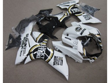 White Lucky Strike Black Motul 11-21 Suzuki GSXR 600 Motorcycle Fairing