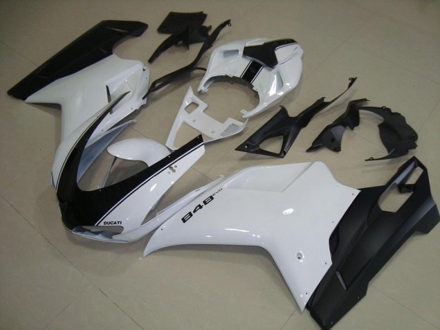 White Matte Black 07-14 Ducati 848 1098 1198 Motorcycle Fairings White Matte Black 07-14 Ducati 848 1098 1198 Motorcycle Fairings
