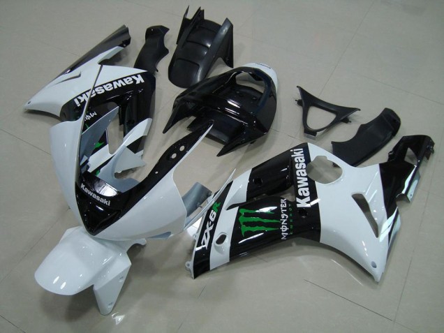 White Monster 03-04 Kawasaki ZX6R Motorcycle Fairings White Monster 03-04 Kawasaki ZX6R Motorcycle Fairings