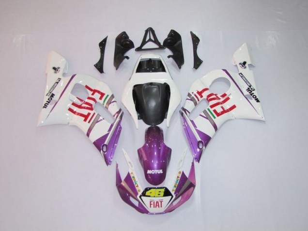 White Purple Fiat 46 98-02 Yamaha YZF R6 Motorcycle Fairings White Purple Fiat 46 98-02 Yamaha YZF R6 Motorcycle Fairings