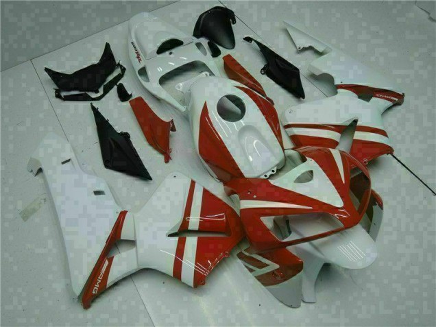 White Red 05-06 Honda CBR600RR Motorcycle Fairing White Red 05-06 Honda CBR600RR Motorcycle Fairing