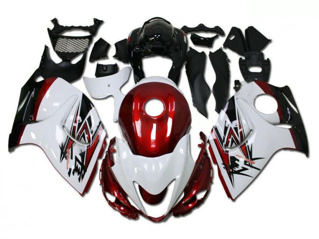 White Red 08-19 Suzuki GSXR 1300 Hayabusa Motorcycle Fairings White Red 08-19 Suzuki GSXR 1300 Hayabusa Motorcycle Fairings