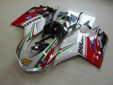 White Red 46 07-14 Ducati 1098 Motorcycle Fairings