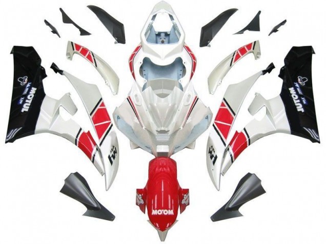 White Red Black 06-07 Yamaha YZF R6 Motorcycle Fairings