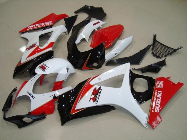 White Red Black 07-08 Suzuki GSXR 1000 Motorcycle Fairings