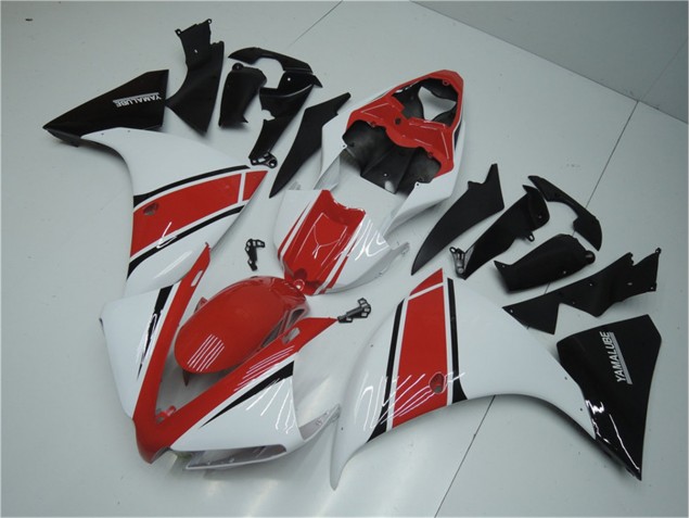 White Red Black 12-14 Yamaha YZF R1 Motorcycle Fairings White Red Black 12-14 Yamaha YZF R1 Motorcycle Fairings