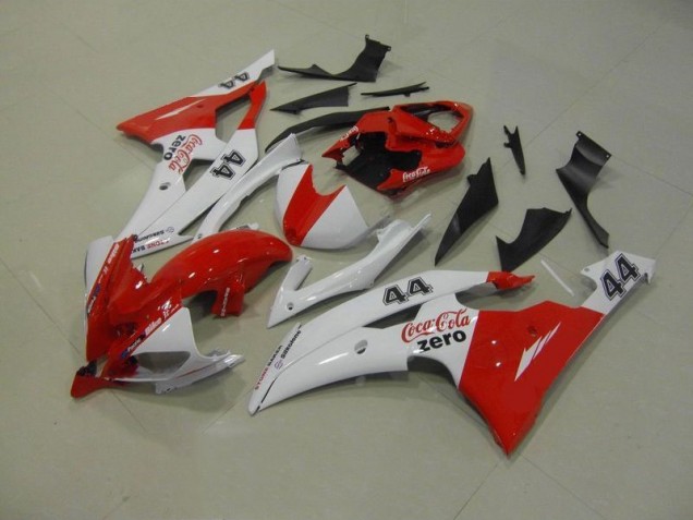 White Red Coca Cola Zero 44 08-16 Yamaha YZF R6 Motorcycle Fairings