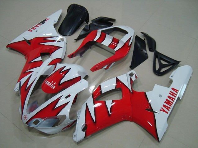 White Red Flame 00-01 Yamaha YZF R1 Motorcycle Fairings White Red Flame 00-01 Yamaha YZF R1 Motorcycle Fairings