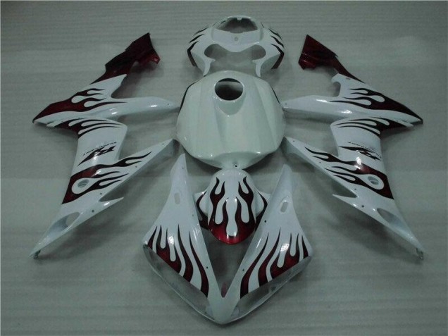 White Red Flame 04-06 Yamaha YZF R1 Motorcycle Fairings White Red Flame 04-06 Yamaha YZF R1 Motorcycle Fairings