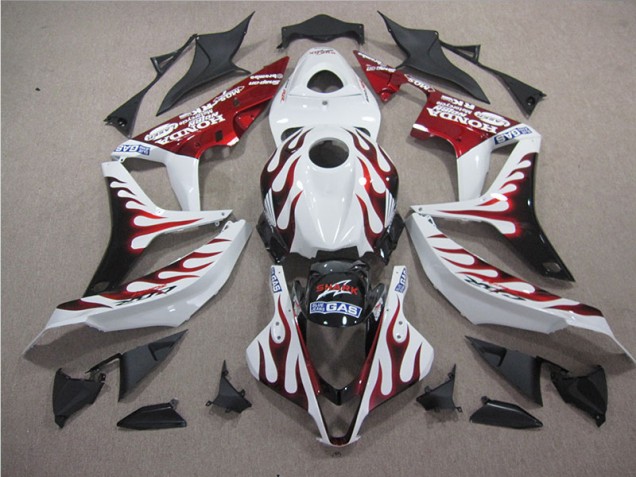 White Red Flame SHARK 04-05 Honda CBR1000RR Motorcycle Fairings White Red Flame SHARK 04-05 Honda CBR1000RR Motorcycle Fairings