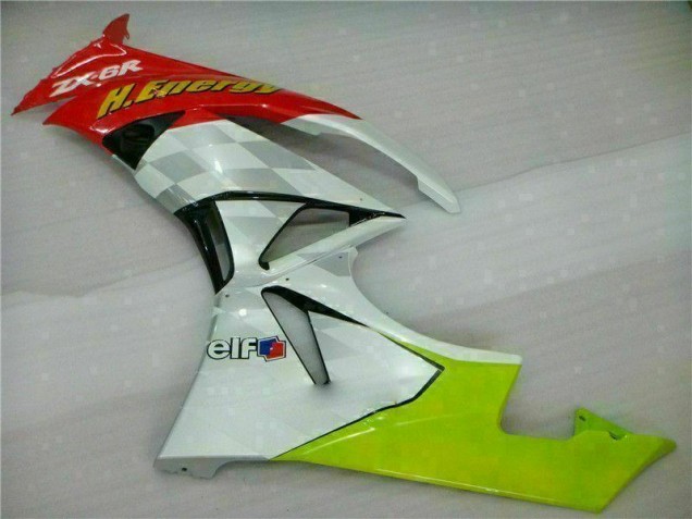 White Red H. Energy 09-12 Kawasaki ZX6R Motorcycle Fairings White Red H. Energy 09-12 Kawasaki ZX6R Motorcycle Fairings