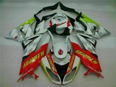 White Red H. Energy 09-12 Kawasaki ZX6R Motorcycle Fairings