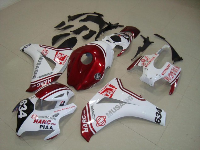 White Red HARC Pro PIAA 634 08-11 Honda CBR1000RR Motorcycle Fairings