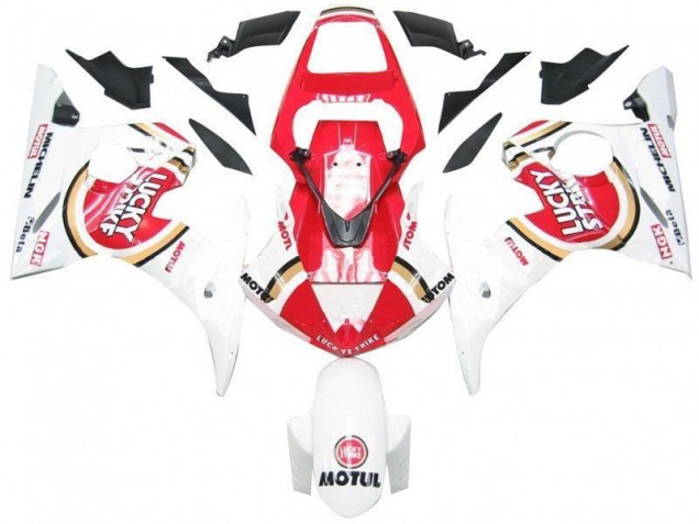 White Red Lucky Strike 03-05 Yamaha YZF R6 Motorcycle Fairings White Red Lucky Strike 03-05 Yamaha YZF R6 Motorcycle Fairings