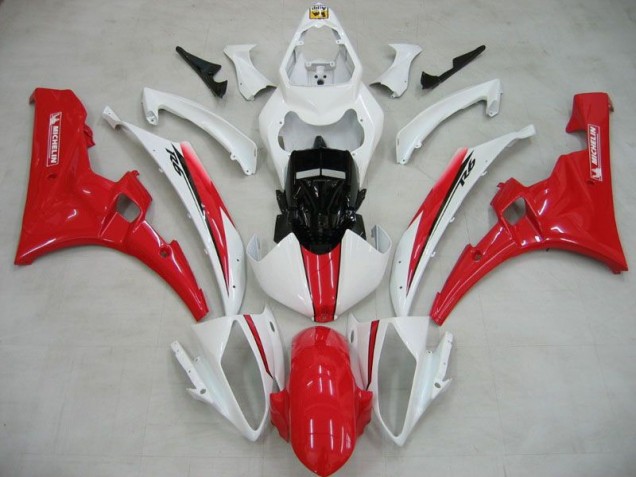 White Red Michelin 06-07 Yamaha YZF R6 Motorcycle Fairings