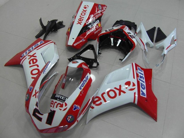 White Red Xerox 07-14 Ducati 848 1098 1198 Motorcycle Fairing White Red Xerox 07-14 Ducati 848 1098 1198 Motorcycle Fairing