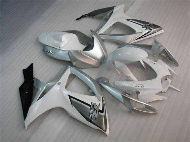 White Silver 06-07 Suzuki GSXR 600/750 Motorcycle Fairing