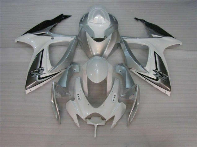 White Silver 06-07 Suzuki GSXR 600/750 Motorcycle Fairing