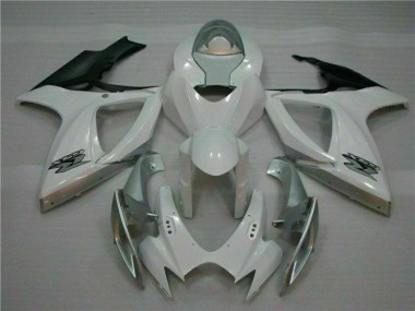 White Silver 06-07 Suzuki GSXR 600/750 Motorcycle Fairings