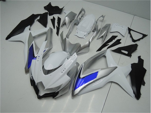 White Silver Blue 08-10 Suzuki GSXR 600/750 Motorcycle Fairings