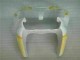 White Yellow Flame 00-02 Kawasaki ZX6R Motorcycle Fairings