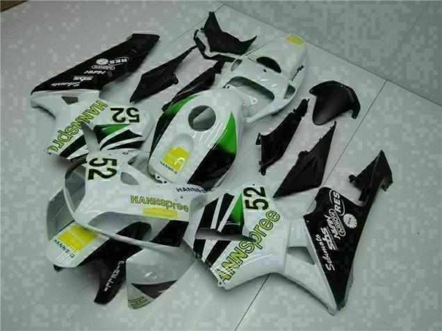 White Yellow Green 52 05-06 Honda CBR600RR Motorcycle Fairings White Yellow Green 52 05-06 Honda CBR600RR Motorcycle Fairings