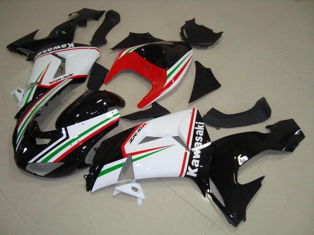 White and Black 06-07 Kawasaki ZX10R Motorcycle Fairings