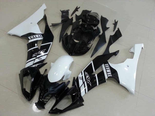 White and Black 08-16 Yamaha YZF R6 Motorcycle Fairings