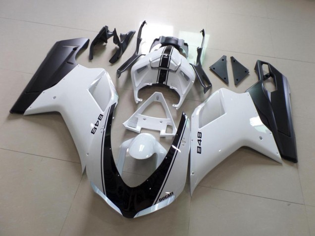 White and Black Stripe 07-14 Ducati 848 1098 1198 Motorcycle Fairings White and Black Stripe 07-14 Ducati 848 1098 1198 Motorcycle Fairings