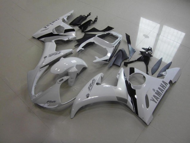 White and Grey Decals 03-05 Yamaha YZF R6 Motorcycle Fairings White and Grey Decals 03-05 Yamaha YZF R6 Motorcycle Fairings