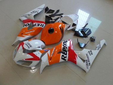 White and Orange Repsol 06-07 Honda CBR1000RR Motorcycle Fairings