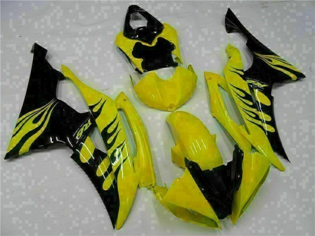 Yellow Black 08-16 Yamaha YZF R6 Motorcycle Fairing Yellow Black 08-16 Yamaha YZF R6 Motorcycle Fairing
