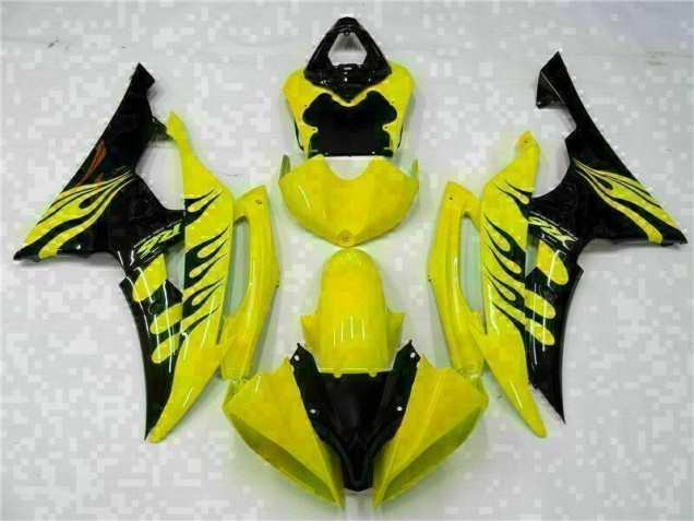Yellow Black 08-16 Yamaha YZF R6 Motorcycle Fairing Yellow Black 08-16 Yamaha YZF R6 Motorcycle Fairing