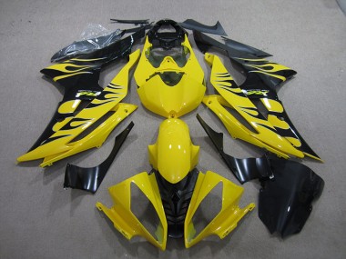 Yellow Black Flame 08-16 Yamaha YZF R6 Motorcycle Fairings