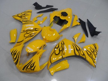 Yellow Black Flame 09-11 Yamaha YZF R1 Motorcycle Fairings