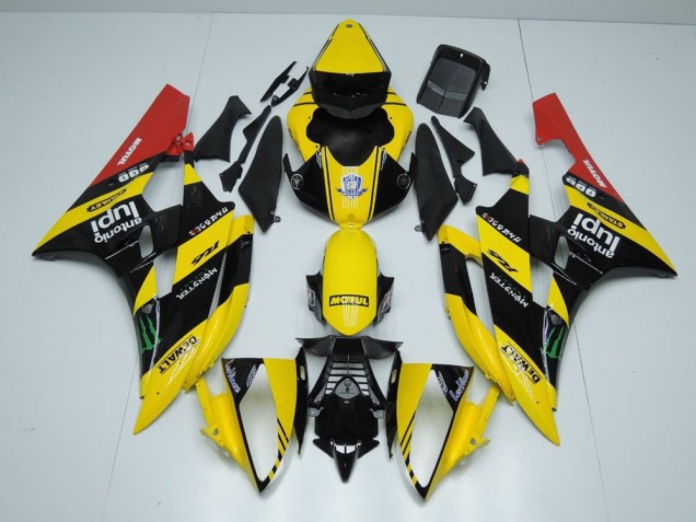 Yellow Black Monster 06-07 Yamaha YZF R6 Motorcycle Fairings Yellow Black Monster 06-07 Yamaha YZF R6 Motorcycle Fairings