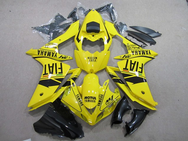 Yellow Black Motul Fiat 07-08 Yamaha YZF R1 Motorcycle Fairings Yellow Black Motul Fiat 07-08 Yamaha YZF R1 Motorcycle Fairings