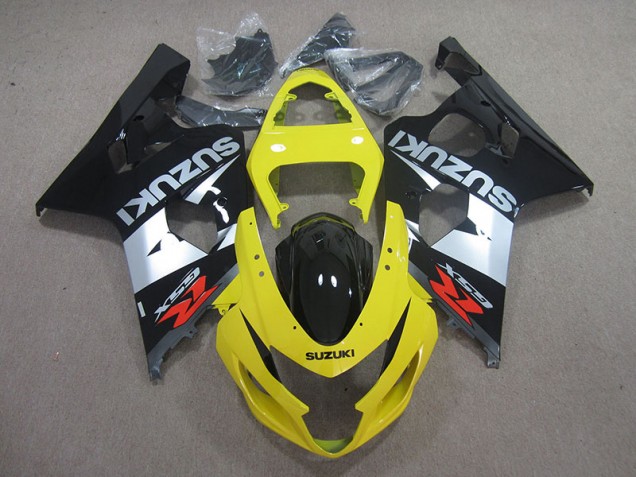 Yellow Black Silver 04-05 Suzuki GSXR 750 Motorcycle Fairings Yellow Black Silver 04-05 Suzuki GSXR 750 Motorcycle Fairings