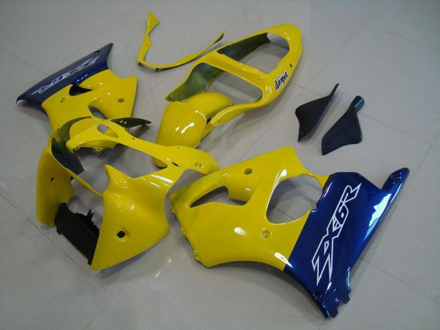Yellow Blue 00-02 Kawasaki ZX6R Motorcycle Fairings Yellow Blue 00-02 Kawasaki ZX6R Motorcycle Fairings