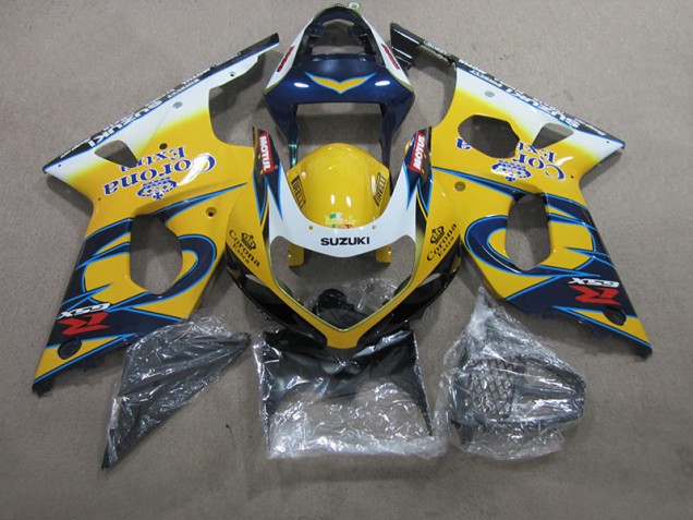 Yellow Blue Corona Extra 00-02 Suzuki GSXR 1000 Motorcycle Fairings