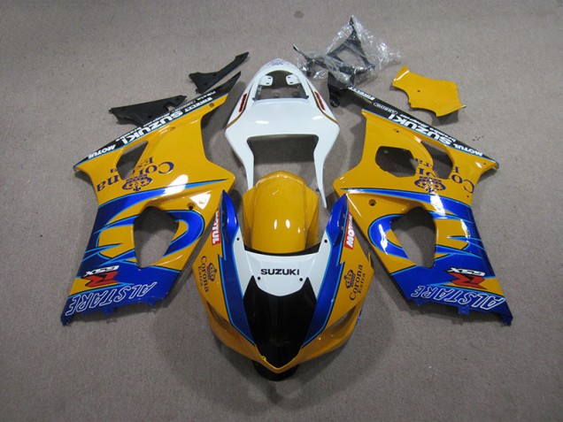 Yellow Blue Corona Extra 03-04 Suzuki GSXR 1000 Motorcycle Fairings