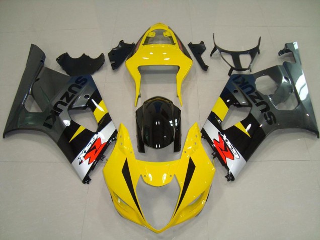 Yellow Grey 03-04 Suzuki GSXR 1000 Motorcycle Fairings