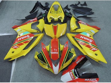 Yellow Red Swan 07-08 Yamaha YZF R1 Motorcycle Fairings