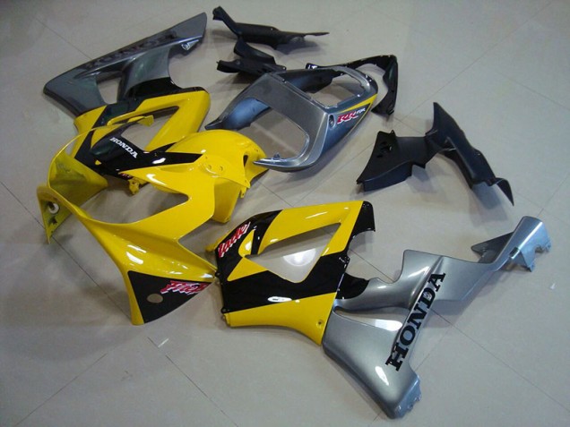 Yellow Silver 00-01 Honda CBR900RR 929 Motorcycle Fairings Yellow Silver 00-01 Honda CBR900RR 929 Motorcycle Fairings
