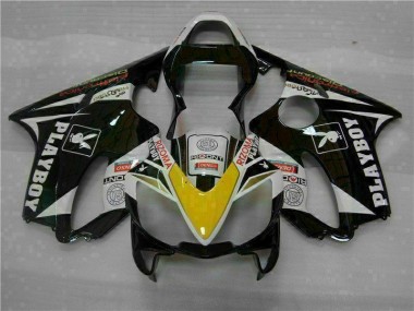 Yellow Silver Black Playboy 01-03 Honda CBR600 F4i Motorcycle Fairings
