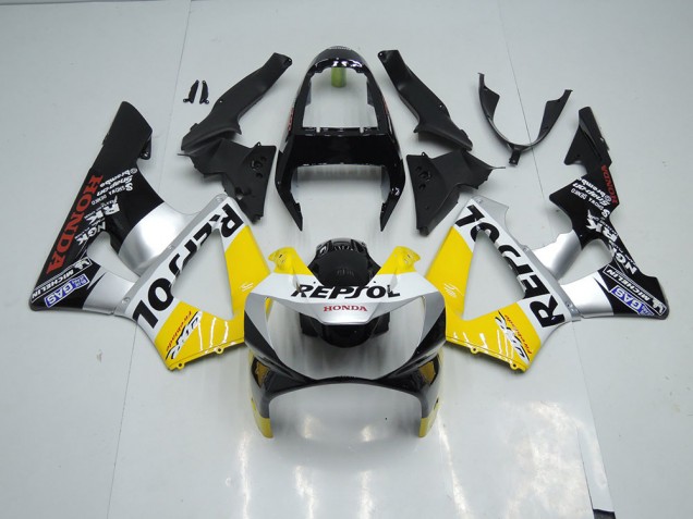Yellow Silver Black Repsol 00-01 Honda CBR900RR 929 Motorcycle Fairings